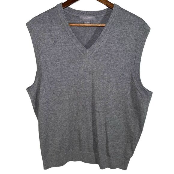 Gray Daniel Cremieux Pima Cotton V Neck Sweater Vest Size L - Picture 1 of 6